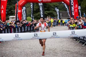 Kilian Jornet wining the Glencoe Skyline runner competition